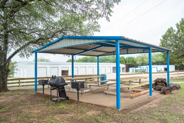 Picnic pavilion with a smoker grill