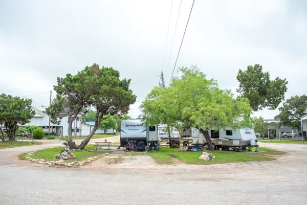 Trailers parked along the park loop